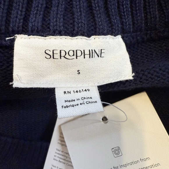 Seraphine Women Size S Bell Sleeve Detail Nursing Top Sweater Navy Blue NWT$95 - Picture 12 of 16